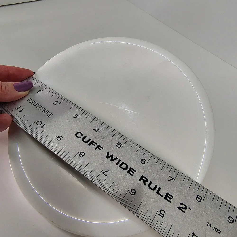 White Replacement Lid with Silver Knob MCM‎ Plastic 7 3/4